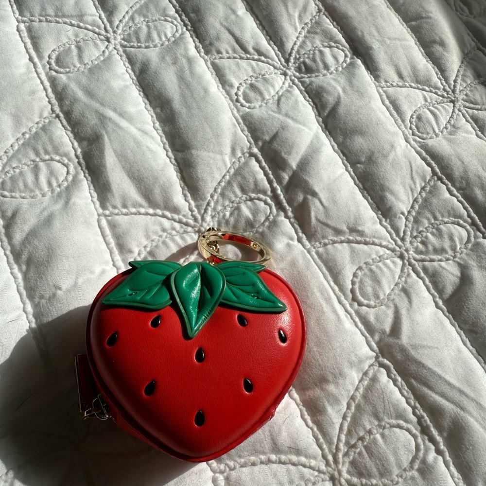 Kate Spade Red and Green Strawberry coin purse